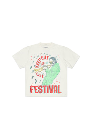 Keep Out Fake Love Peace Festival Tee - Off White