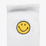 Market Smiley Badge Socks - White