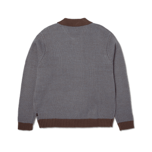 HUF Megablast Two Tone Waffle Sweater – Washed Blue / Moss