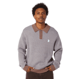 HUF Megablast Two Tone Waffle Sweater – Washed Blue / Moss