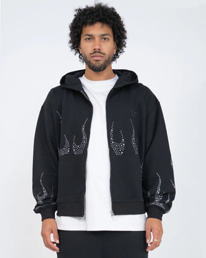 EPTM Metal Flame Zip Up Hoodie – Black