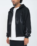 EPTM Metal Flame Zip Up Hoodie – Black