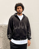 EPTM Metal Flame Zip Up Hoodie – Black