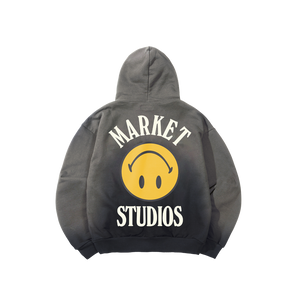 Market Smiley Upside Down Lockup Hoodie – Jet Black