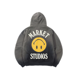 Market Smiley Upside Down Lockup Hoodie – Jet Black