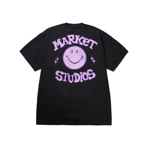 Market Smiley Old School T-Shirt – Washed Black