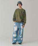 XLarge Military Pocket Crewneck Sweatshirt - Olive