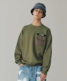 XLarge Military Pocket Crewneck Sweatshirt - Olive