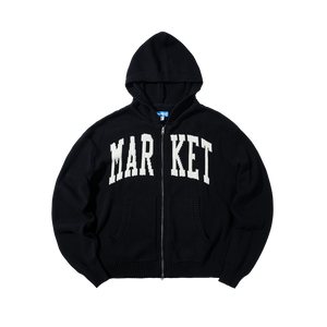 Market Classic Arc Full Zip Sweater Hoodie – Pirate Black