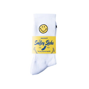 Market Smiley Badge Socks - White