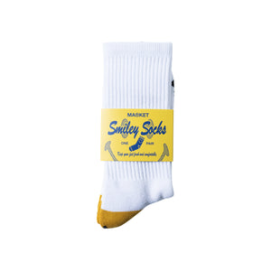 Market Smiley Heel Socks – White
