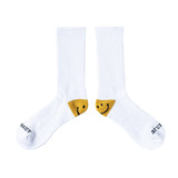 Market Smiley Heel Socks – White