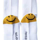 Market Smiley Heel Socks – White