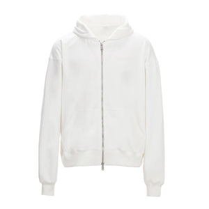 No Bad Vibez Basic Zip Up - White
