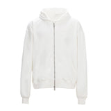 No Bad Vibez Basic Zip Up - White