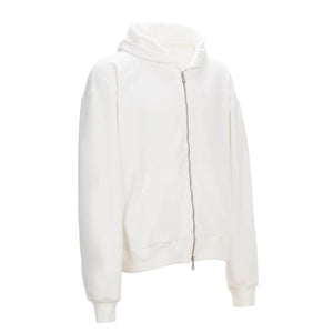 No Bad Vibez Basic Zip Up - White