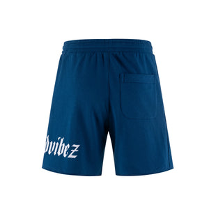 No Bad Vibez Blu Sweatshorts - Blue