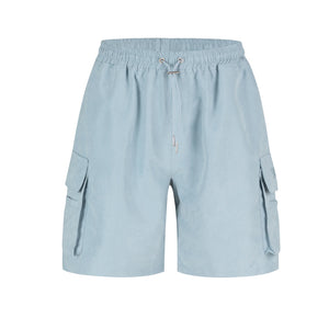 No Bad Vibez Sky 4 Pockets Cargo Shorts - Light Blue