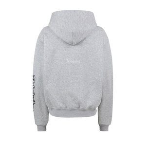 No Bad Vibez Flame Zip Up Hoodie - Ash