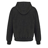 No Bad Vibez Concrete Zip Up Hoodie - Washed Black