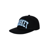 Market Offset Arc 6 Panel Hat - Black
