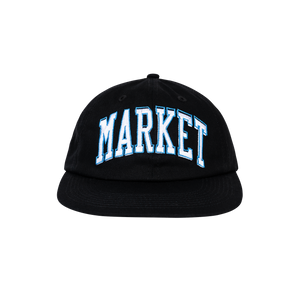 Market Offset Arc 6 Panel Hat - Black