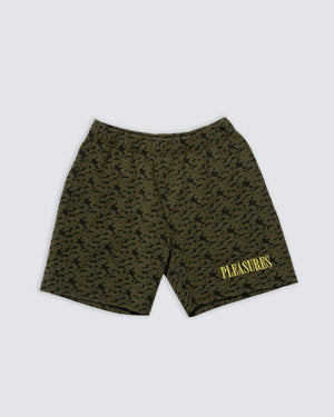 Pleasures Leaf Jacquard Shorts – Dark Olive