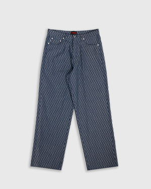 Pleasures Formula Baggy Jeans – Indigo Checker