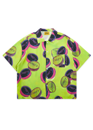 Diet Starts Monday Pill Button Up Shirt - Volt Green