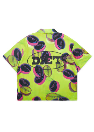 Diet Starts Monday Pill Button Up Shirt - Volt Green
