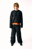 Jungles Jungles Distressed Terry Crewneck – Black