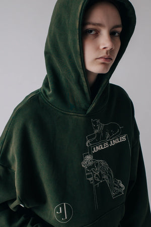Jungles Jungles Looking Downward Hoodie – Green