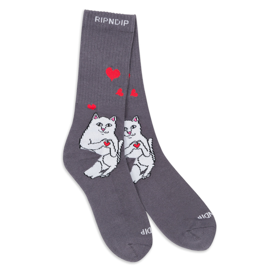 Rip N Dip Nerm Love Socks - Charcoal