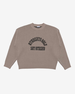 Students 1st String Knit Crew Sweater – Tan