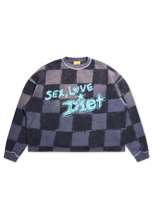 Diet Starts Monday SL&D Crewneck Sweatshirt – Checkered Grey