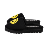 Market Smiley Upside Down Hotel Slippers - Black