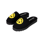Market Smiley Upside Down Hotel Slippers - Black