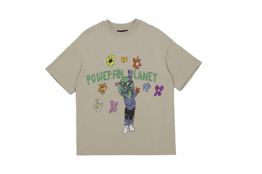 7th Vision Powerful Planet Tee - Beige