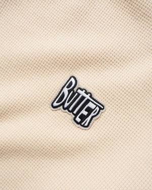 Butter Goods Sketch Waffle Crewneck - Cream/Red