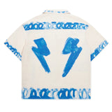 Diet Starts Monday Strokes Button Up Shirt - Cream/Blue