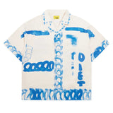 Diet Starts Monday Strokes Button Up Shirt - Cream/Blue
