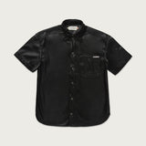 Honor the Gift A-Spring Vegan Leather Box Shirt - Black