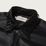 Honor the Gift A-Spring Vegan Leather Box Shirt - Black