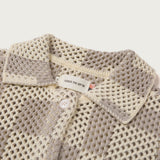 Honor The Gift A-Spring Unisex Crochet Ss Button Down - Stone