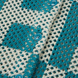 Honor The Gift A-Spring Unisex Crochet Ss Button Down - Teal