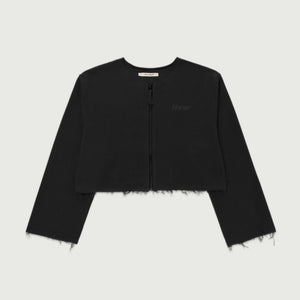 Honor The Gift Round Crop Zip Crew - Black