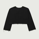 Honor The Gift Round Crop Zip Crew - Black
