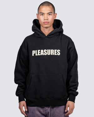 Pleasures Wave Quilted Hoodie - Black