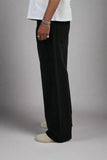 Goatcha Pleated Wide Leg Denim Pants - Black