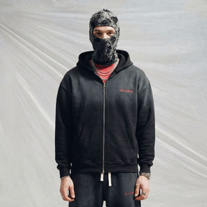 Lost Days x Cloud 9 Lost Clouds Zipper Hoodie - Washed Black